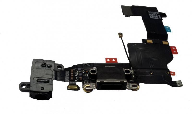 Docking port mit Kopfhörerbuchse und Flexkabel für iPhone 5S schwarz
