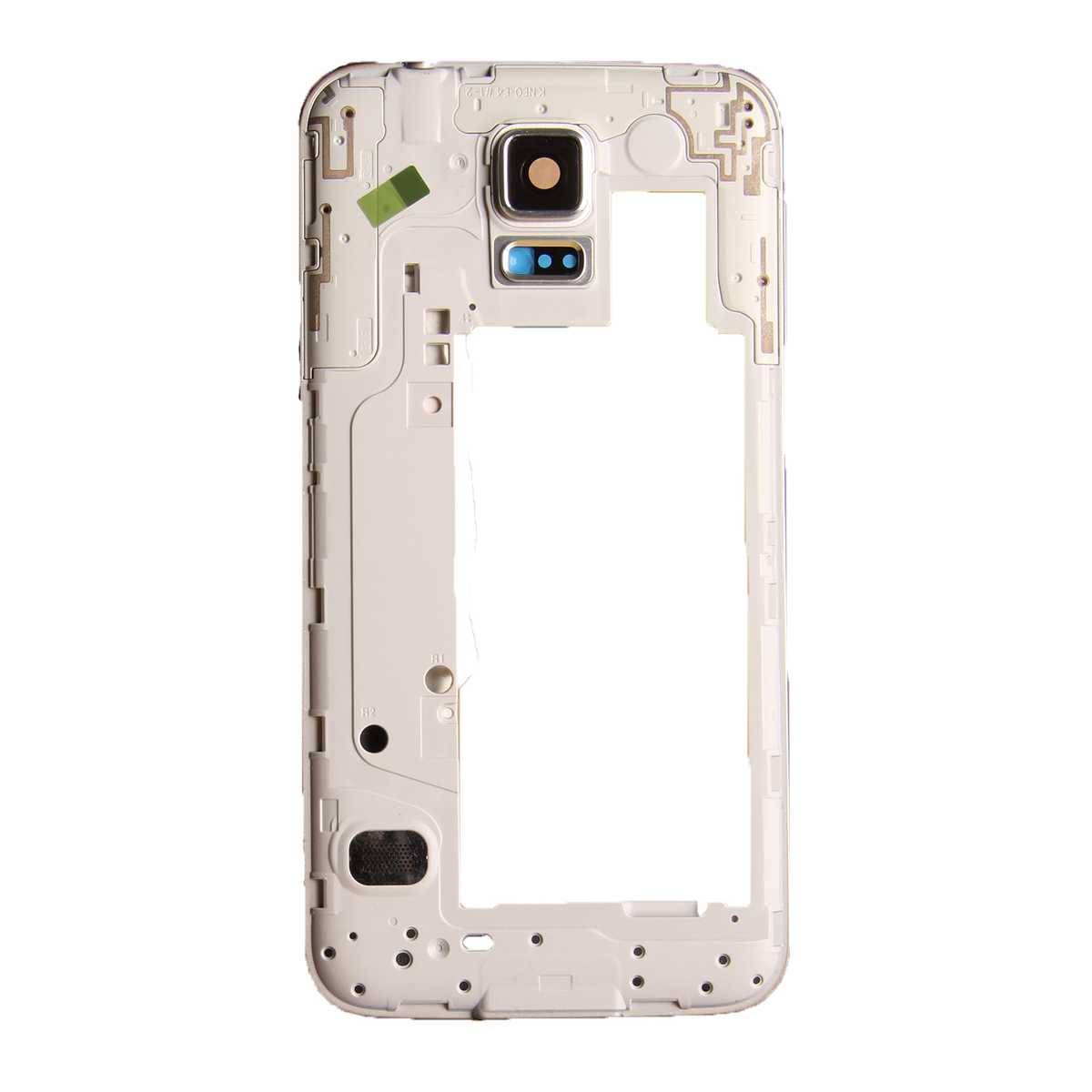 Mittelrahmen für Samsung Galaxy S5 Neo G903f in silber inkl. Kopfhörerbuchse, Lautsprecher, Laut/Leise Flex, Kameraglas und Powertaste