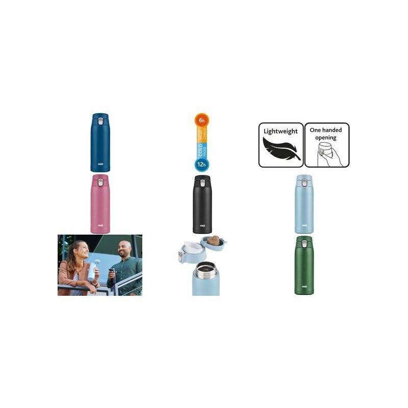 emsa Isolier-Trinkflasche TRAVEL MUG LIGHT, 0,4 L., blau