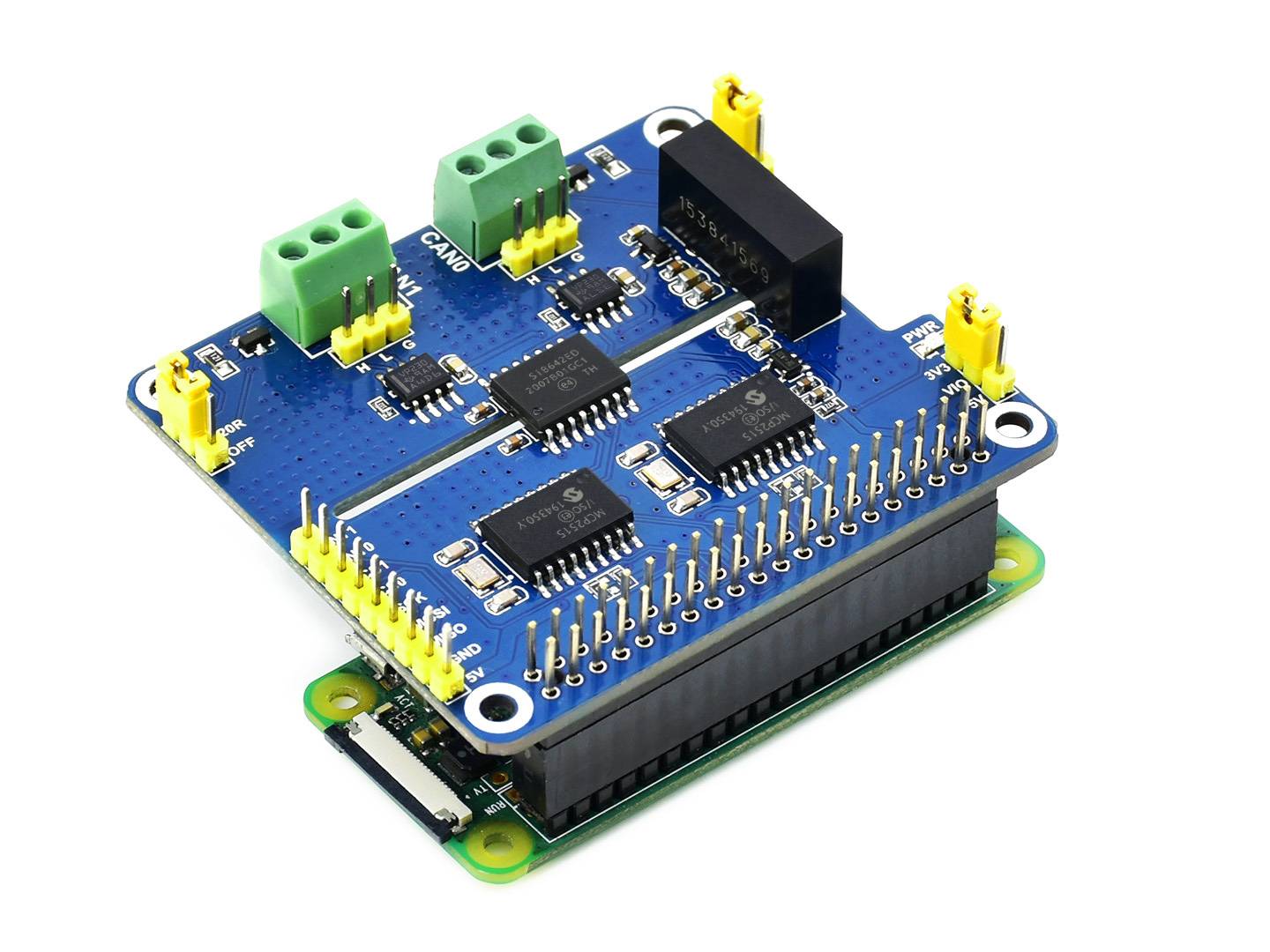WaveShare 2-Channel Isolated CAN Expansion HAT for Raspberry Pi, Dual Chips Solution