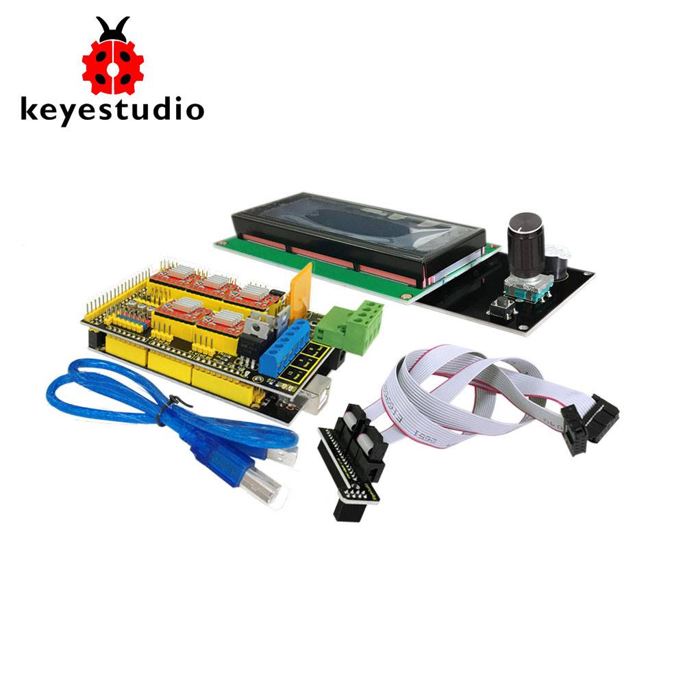 Keyestudio 3D Printer Kit for Arduino Mega 2560 (RAMPS 1.4 + A4988 + 2004 LCD)