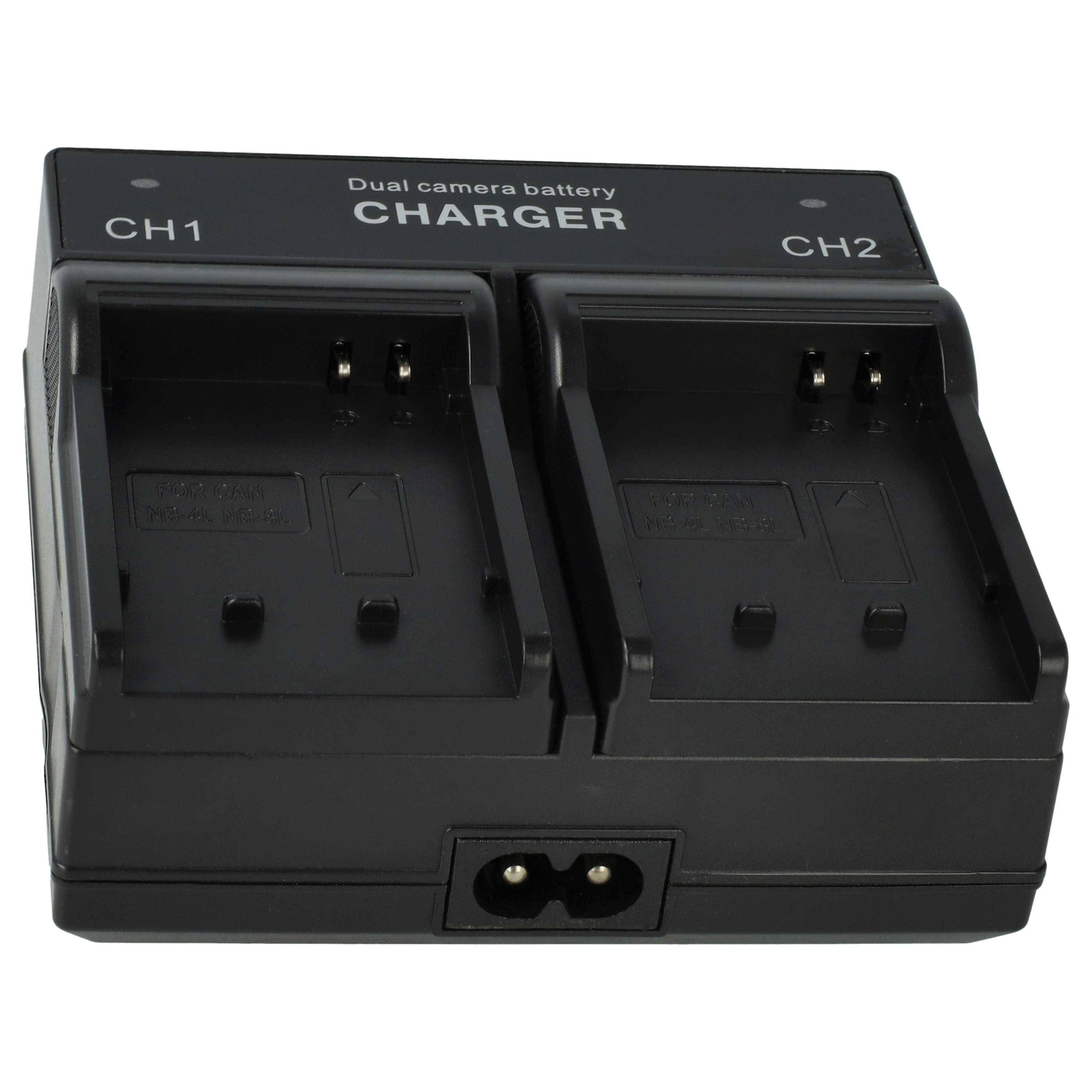 vhbw Dual Ladegerät kompatibel mit Canon Digital Ixus 110 is, 115 HS, 117 HS, 100 IS Kamera Camcorder/Akku - Ladeschale, Ladeanzeige, 4.2/8.4 V