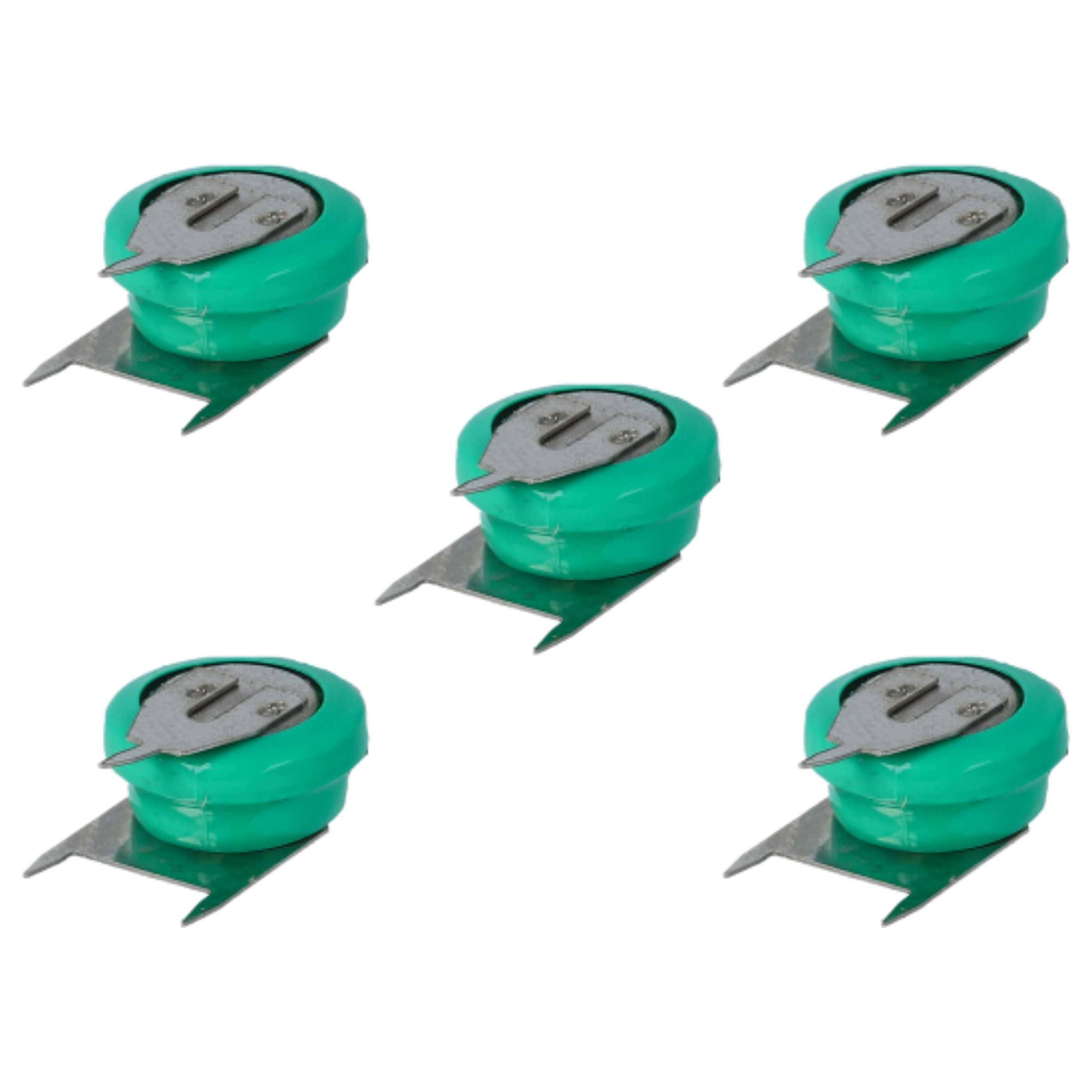 vhbw 5x NiMH Ersatz Knopfzellen-Akku Typ V40H 3-Pins 40mAh 1,2V | kompatibel mit Modellbau-Akkus, Solar-Leuchten uvm.