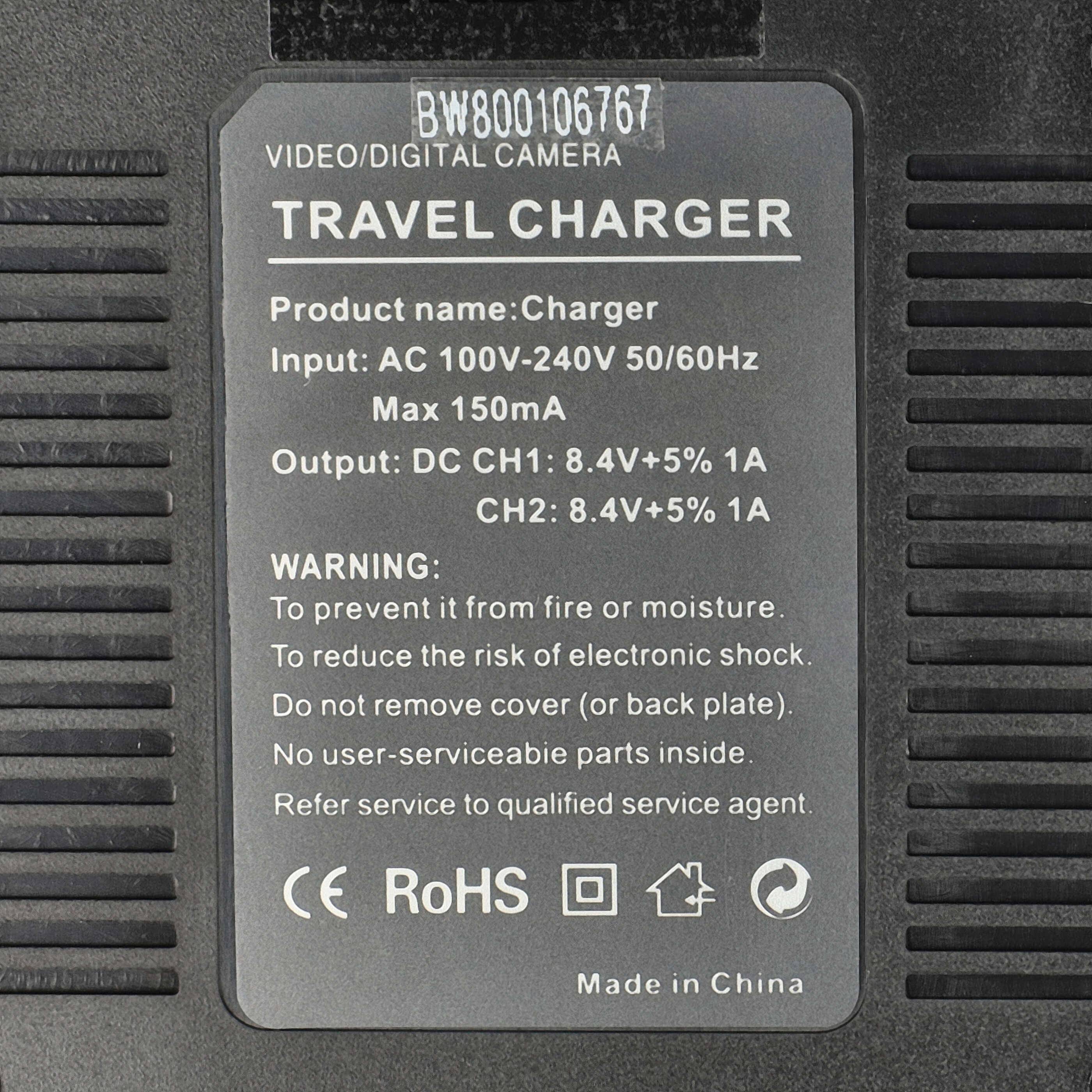 vhbw Dual Ladegerät kompatibel mit Canon Batteriegriff BG-E8 Kamera Camcorder/Akku - Ladeschale, Ladestandsanzeige