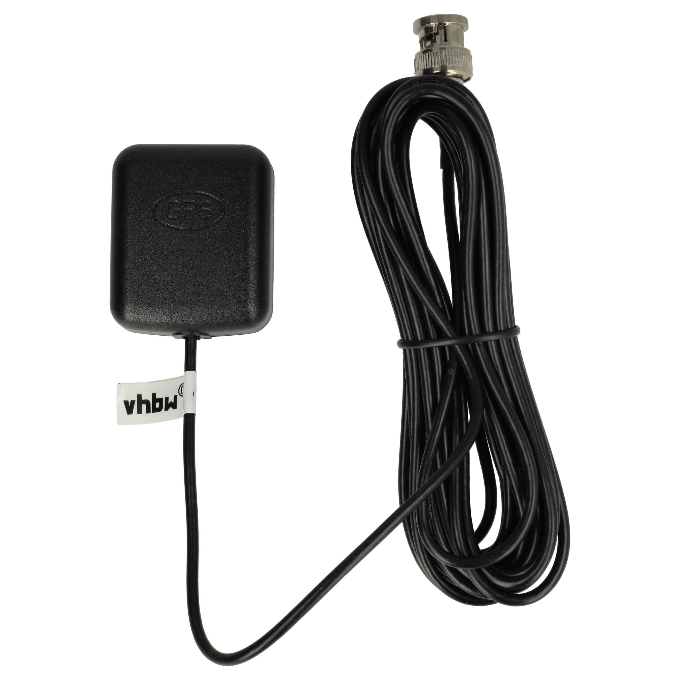 vhbw GPS Antenne kompatibel mit Garmin GPSMap 178C, 185 Sounder, 182C, 180, 182 Navi mit BNC-Anschluss - Magnetfuß, 5 m, Schwarz