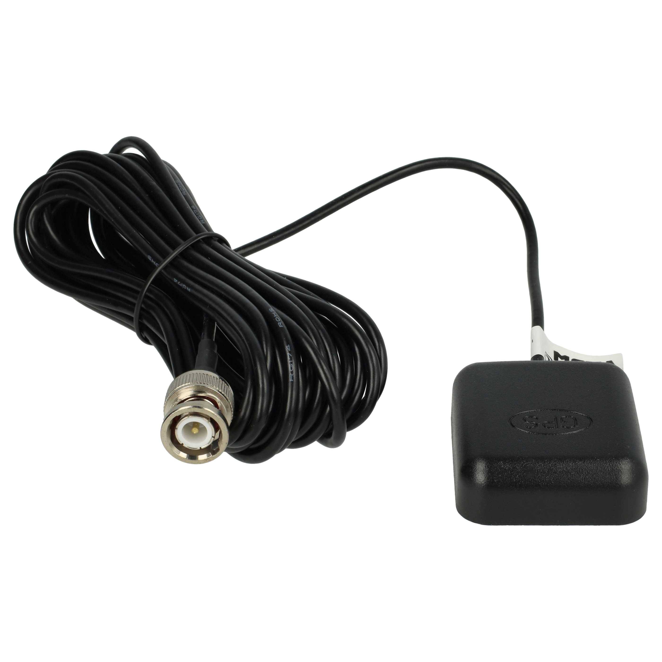vhbw GPS Antenne kompatibel mit Garmin GPSMap 178C, 185 Sounder, 182C, 180, 182 Navi mit BNC-Anschluss - Magnetfuß, 5 m, Schwarz