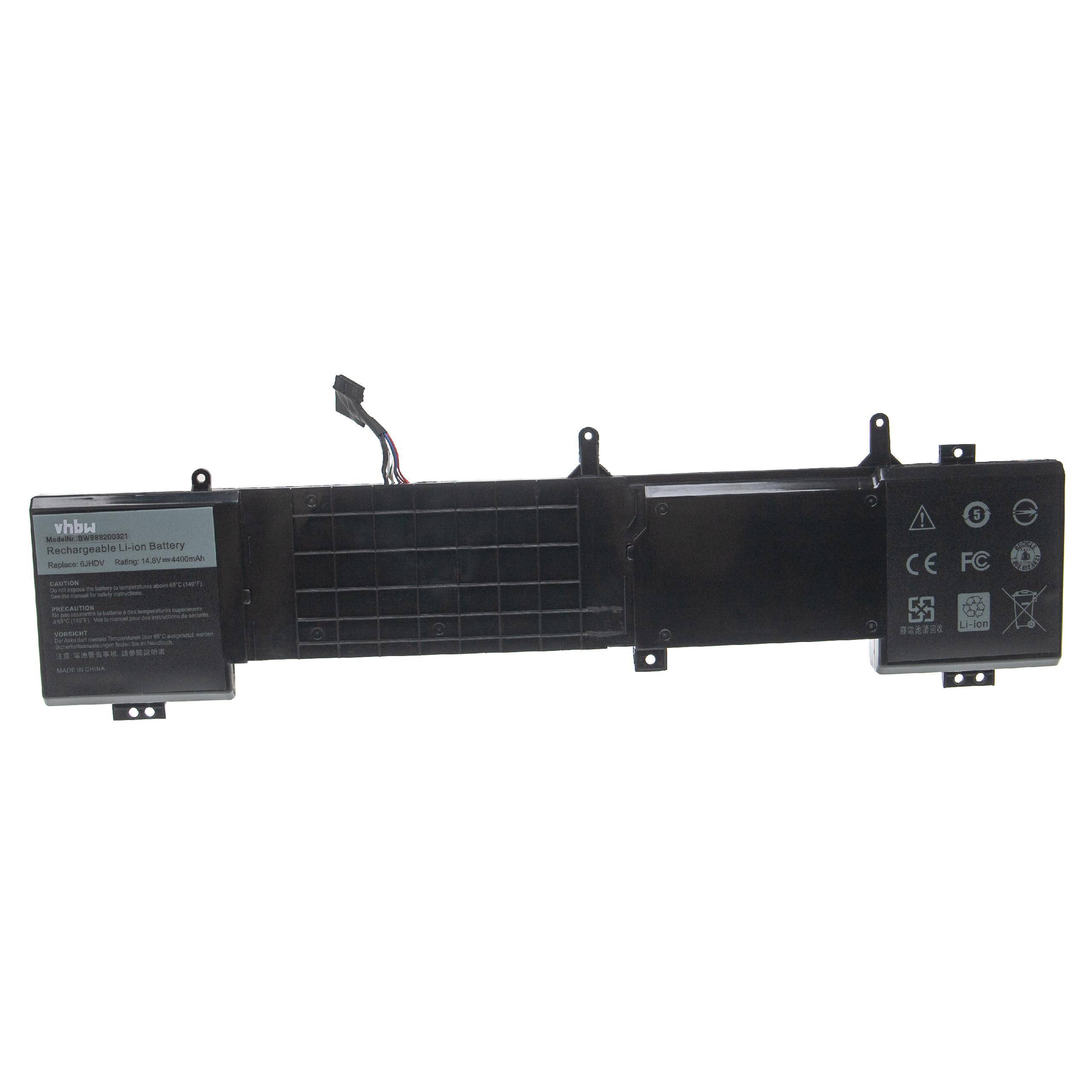 vhbw Akku kompatibel mit Dell Alienware ALW17ED-4718, ALW17ED-4738, ALW17ED-3728, ALW17ED-3828 Notebook (4400 mAh, 14,8 V, Li-Ion)
