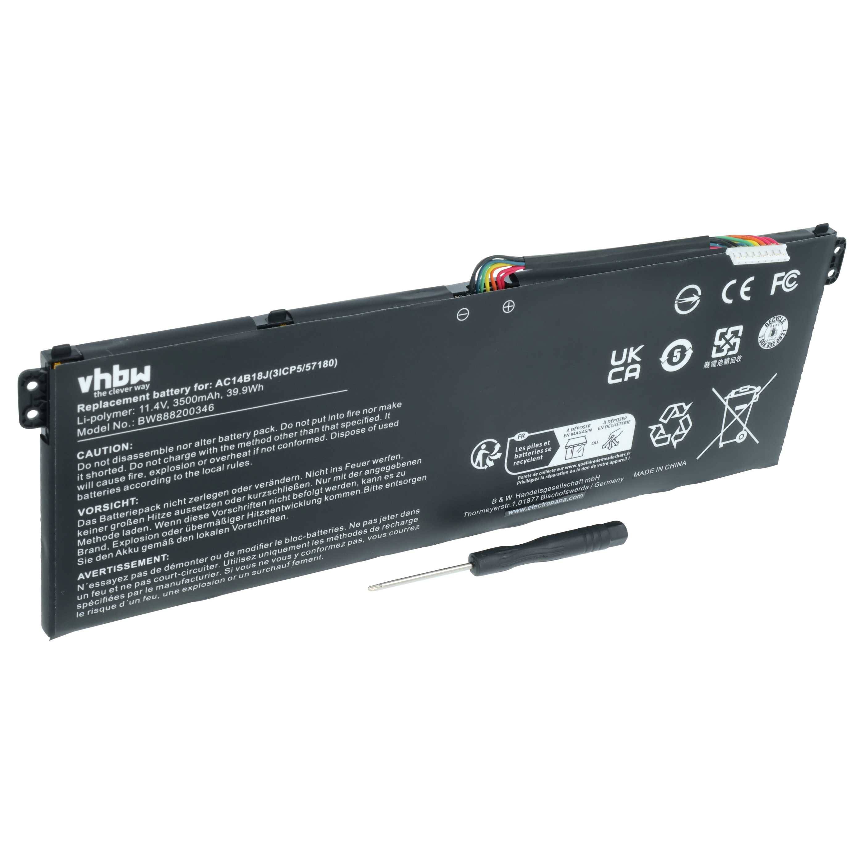 Eine schwarze Ersatz-Laptop-Batterie mit der Aufschrift 