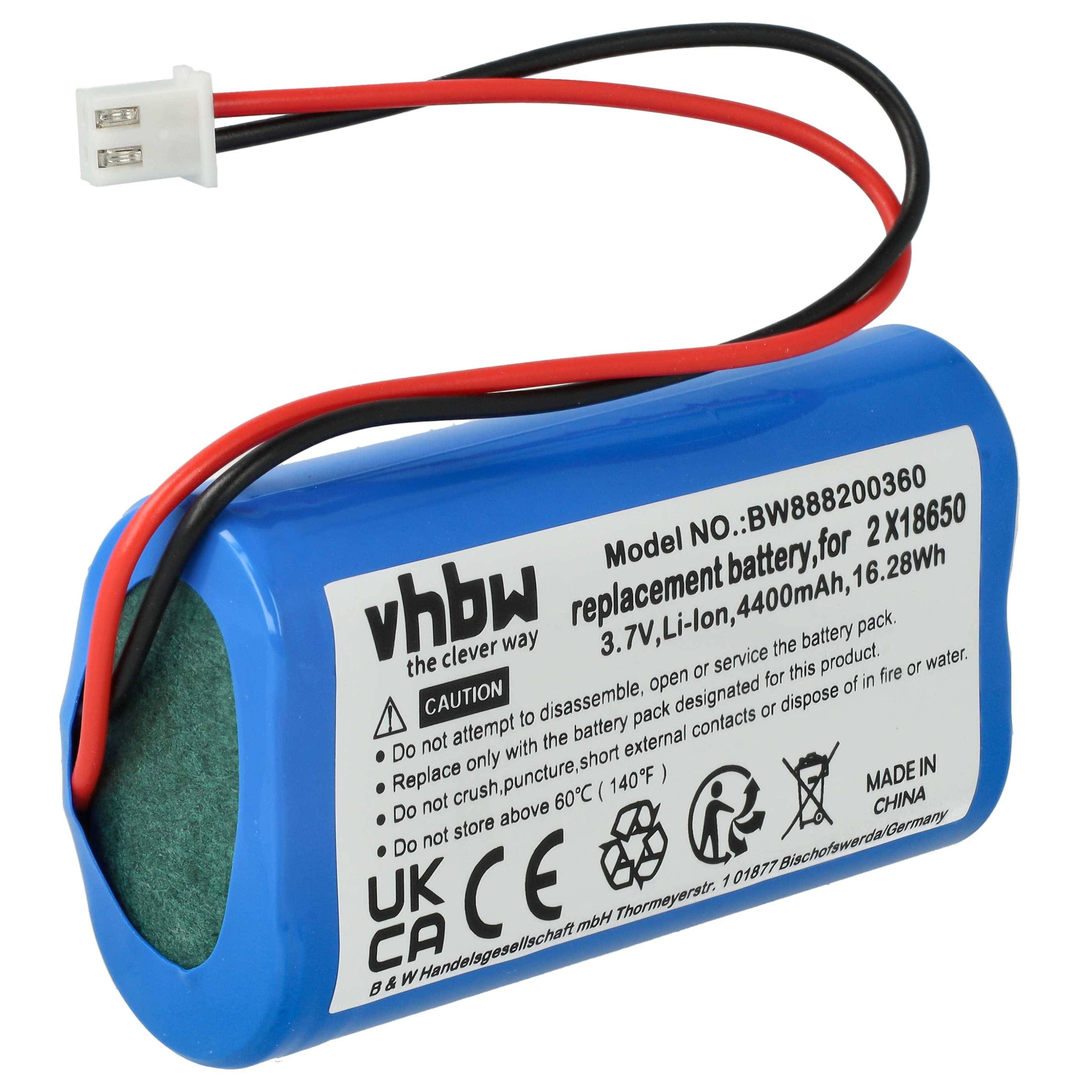 vhbw Akku kompatibel mit Villeroy & Boch Neapel 2.0 96879, Neapel 2.0 96896 Tischlampe, Nachttischlampe (4400 mAh, 3,7 V, Li-Ion)