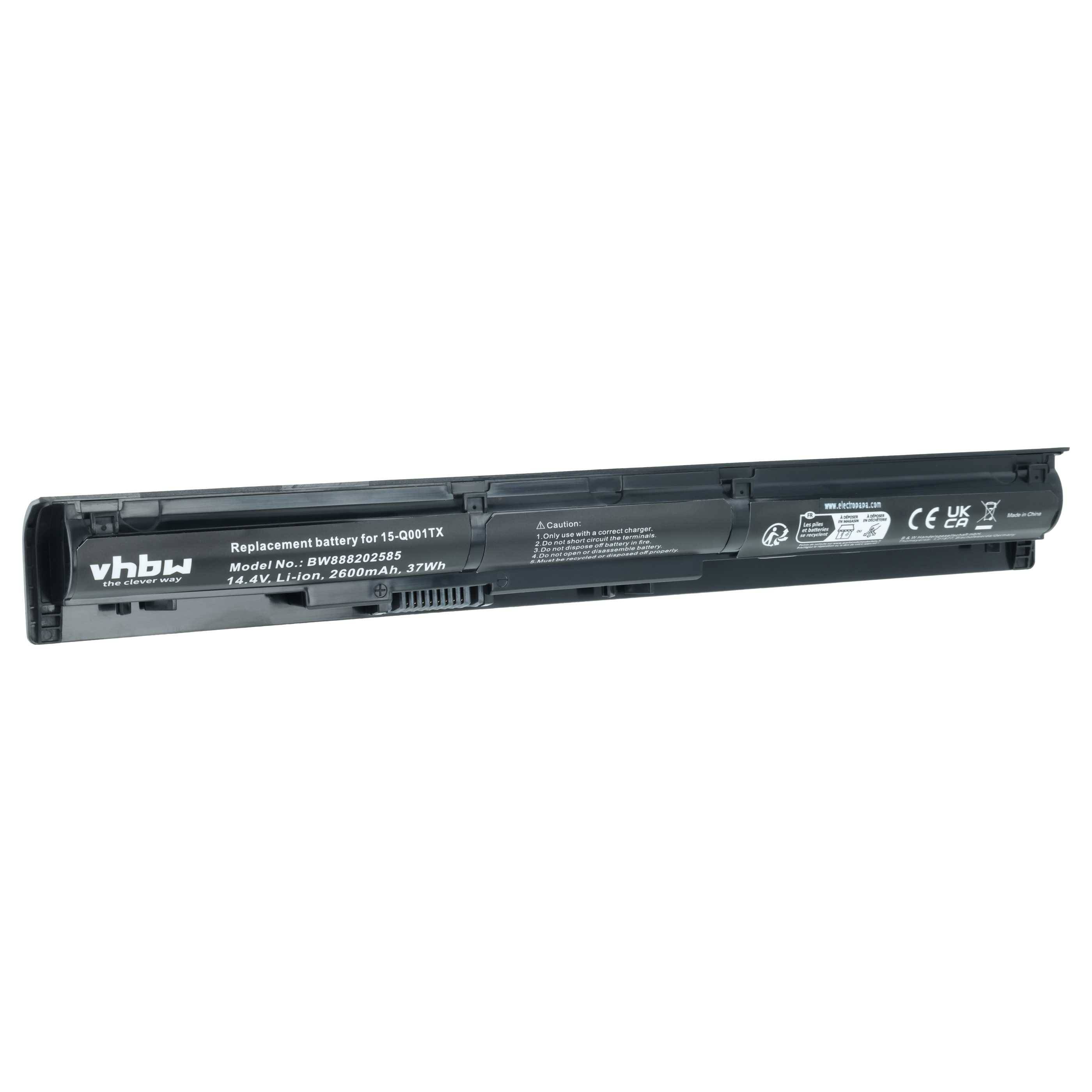 vhbw Akku Ersatz für HP HSTNN-LB6Z, 811063-421, 805294-001, HSTNN-DB7B, 811346-001 für Notebook (2600 mAh, 14,4 V, Li-Ion)