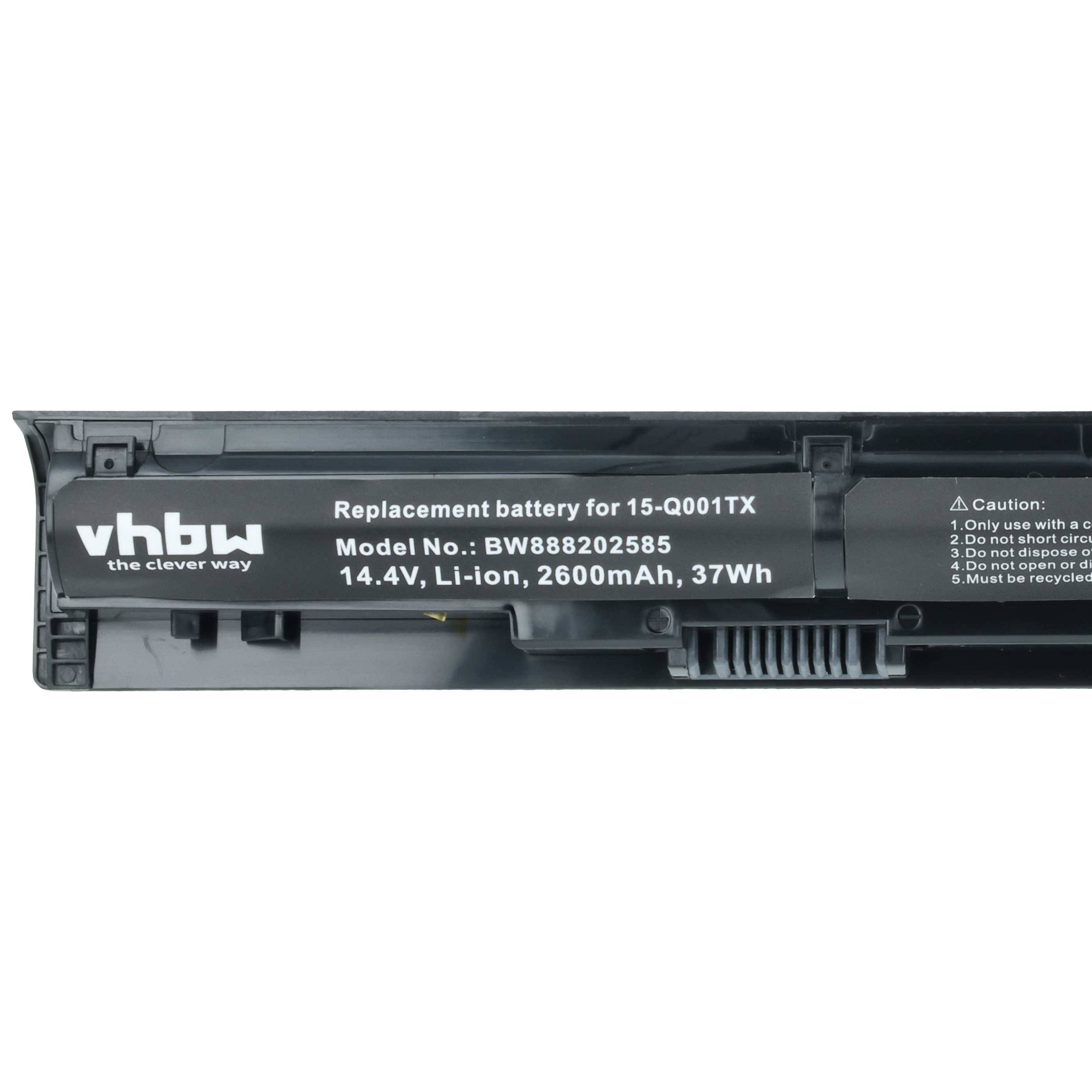 vhbw Akku kompatibel mit HP ProBook 450 G3 (L6L04AV), 450 G3 (L6L03AV), 450 G3 (L6L05AV), 450 G3 Notebook (2600 mAh, 14,4 V, Li-Ion)
