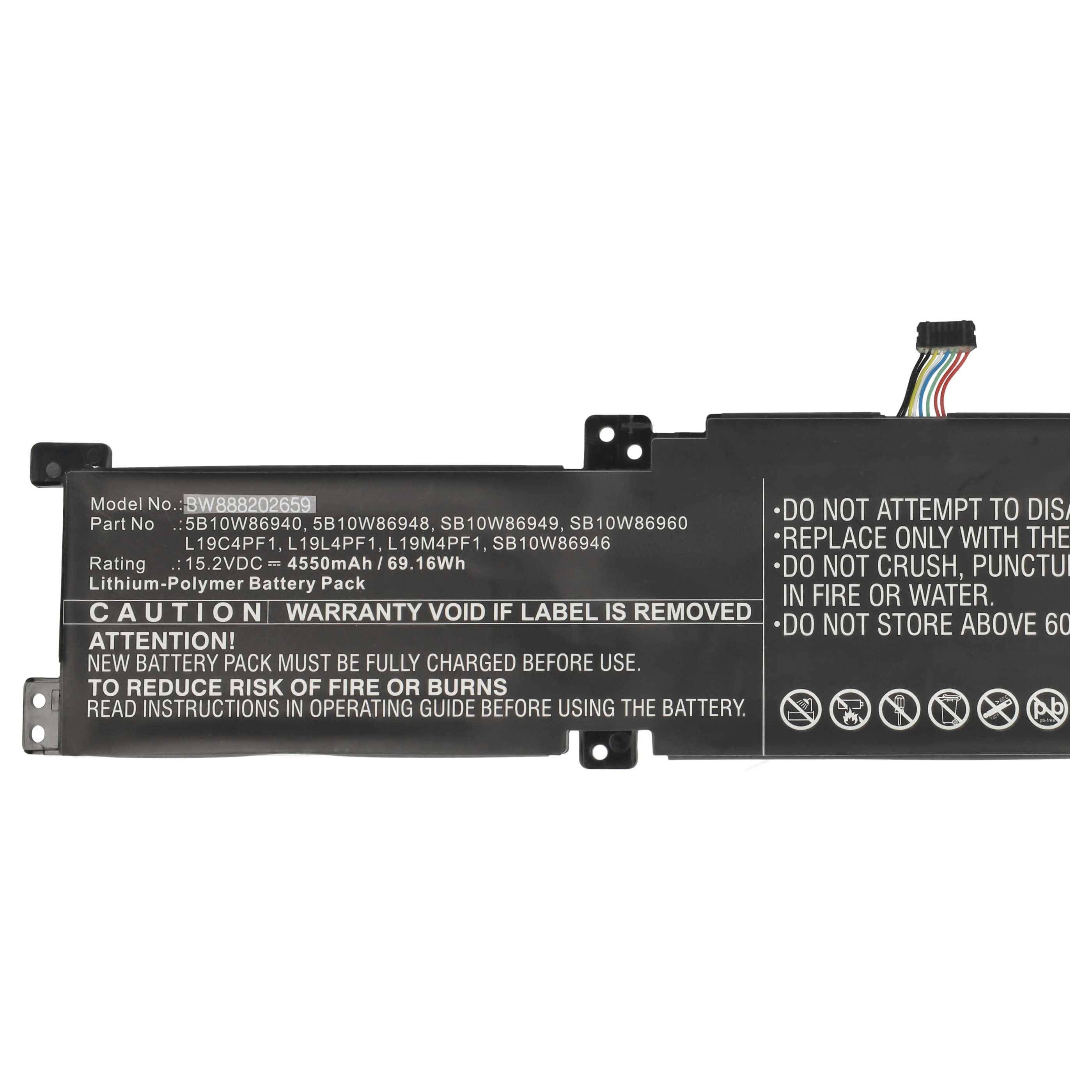 vhbw Akku kompatibel mit Lenovo IdeaPad 5-15IIL05 81YKCTO1WW Notebook (4550mAh, 15,2V, Li-Polymer)