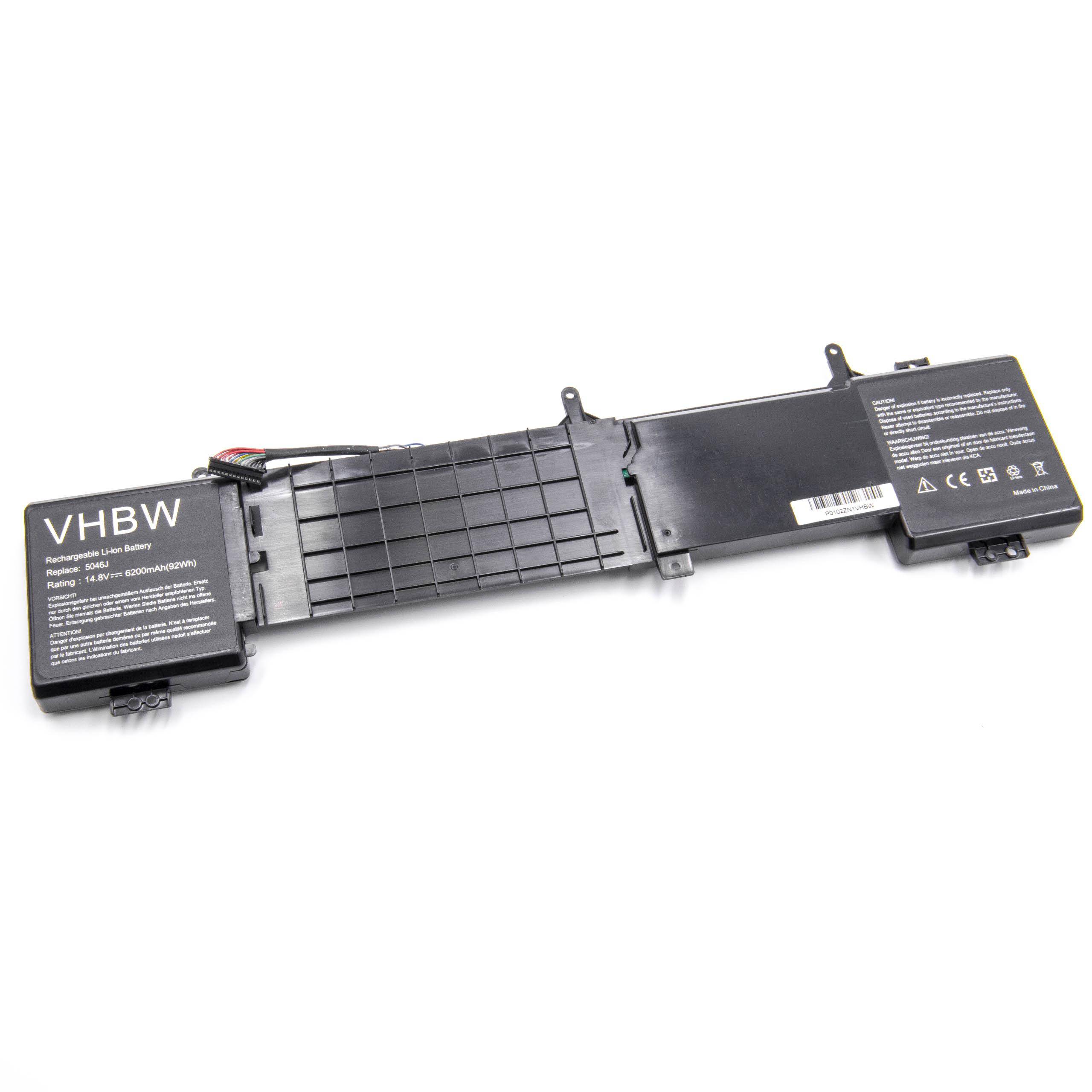 vhbw Akku kompatibel mit Dell Alienware ALW17ER-4838, ALW17ED-4838, ALW17ER-4738, ANW17-2136SLV Notebook (6200 mAh, 14,8 V, Li-Ion)