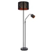 Stehlampe Wohnzimmer mit Leselampe Deckenfluter schwarz gold, Textilschirm, Leseleuchte flexibel getrennt schaltbar, 1x E27 1x E14, DxH 40x175 cm Stehlampe Wohnzimmer mit Leselampe Deckenfluter schwarz gold, Textilschirm, Leseleuchte flexibel getrennt schaltbar, 1x E27 1x E14, DxH 40x175 cm