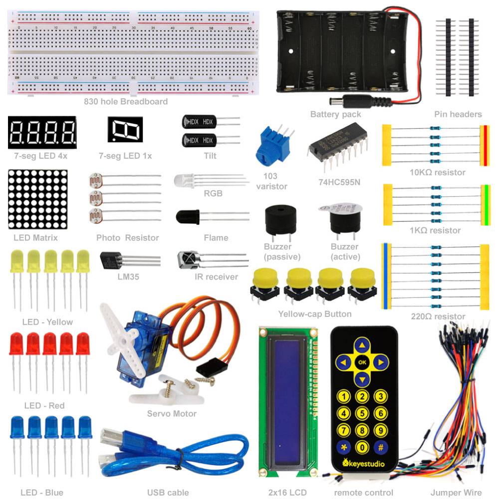Keyestudio Basic Starter Learning Kit for Arduino (w/o UNO R3)