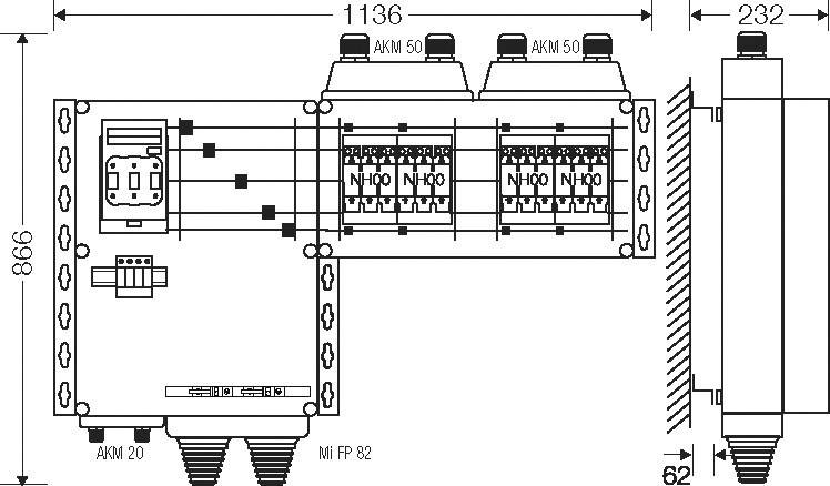 Hensel Verteiler 4x3xNH 00 Mi AS 9144 S