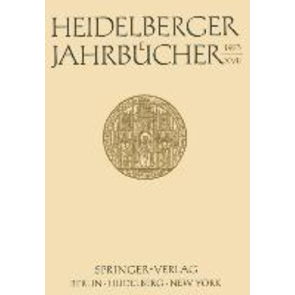 Heidelberger Jahrbücher XVII Heidelberger Jahrbücher 17