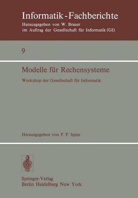 Modelle für Rechensysteme Workshop der GI, Bonn, 31. 3.-1. 4. 1977