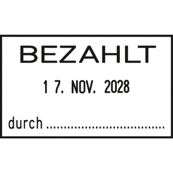Datumstempel mit Textplatte Bezahlt 2910/C11