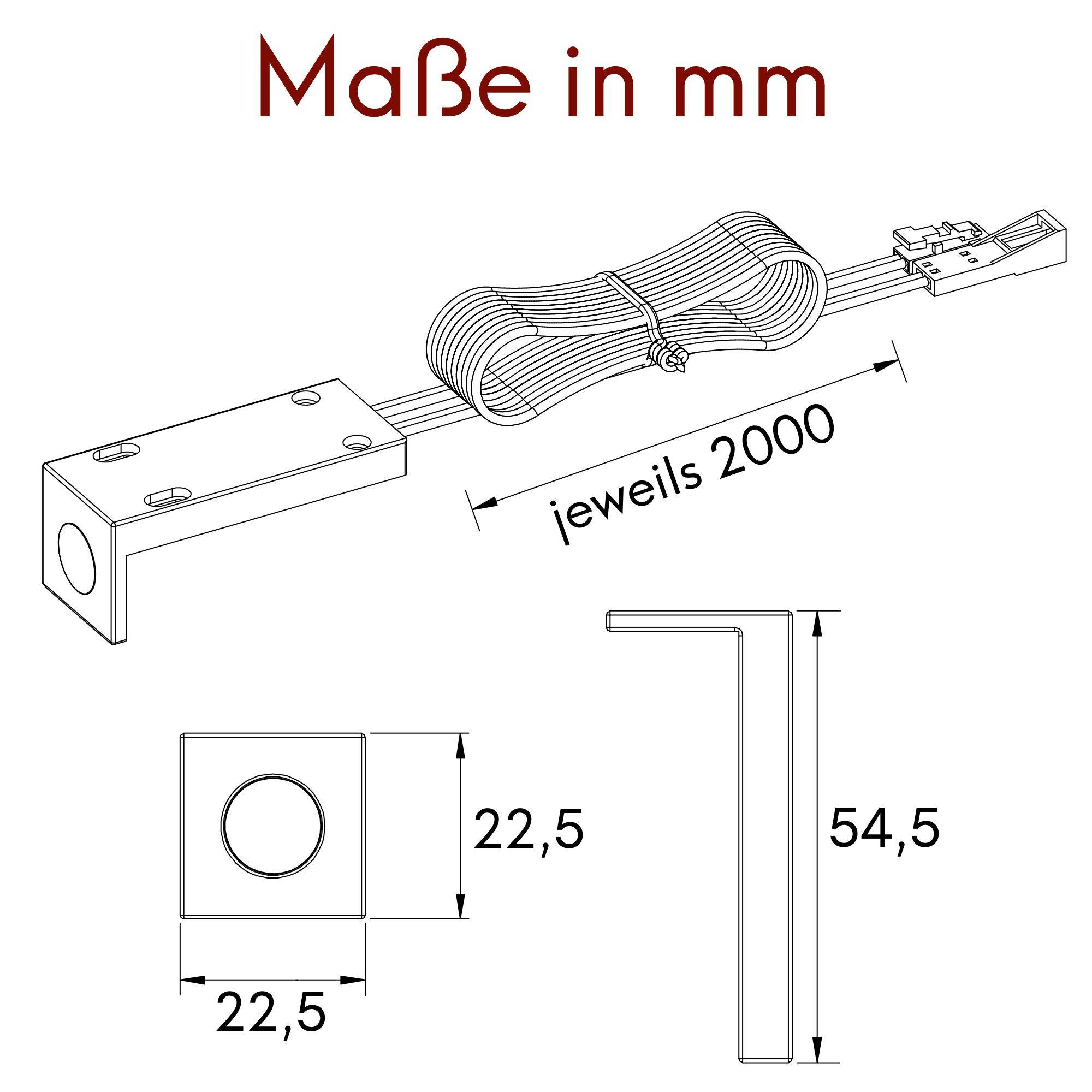 kalb | L-Schalter, Ein/Aus Dimmen, 200cm Ein- & Ausgangskabel, 12VDC, max. 3A