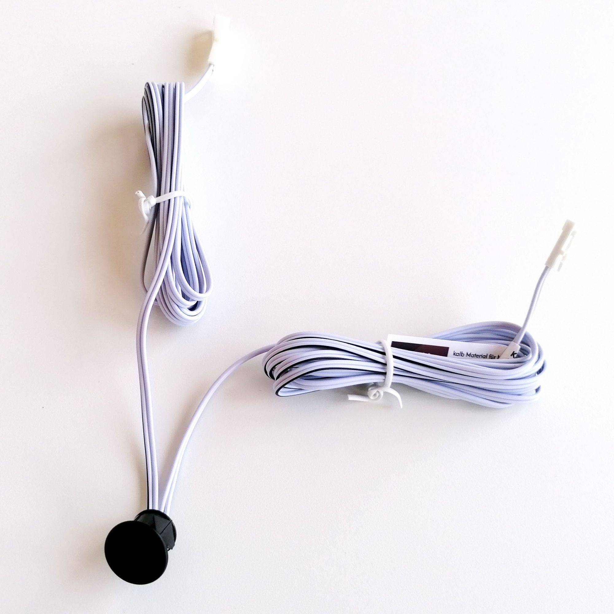 kalb | Minischalter - rund, schwarz, Ein/Aus, Dimmen, 200cm Ein- & Ausgangskabel LED-MINI weiß, 12VDC, max. 3A