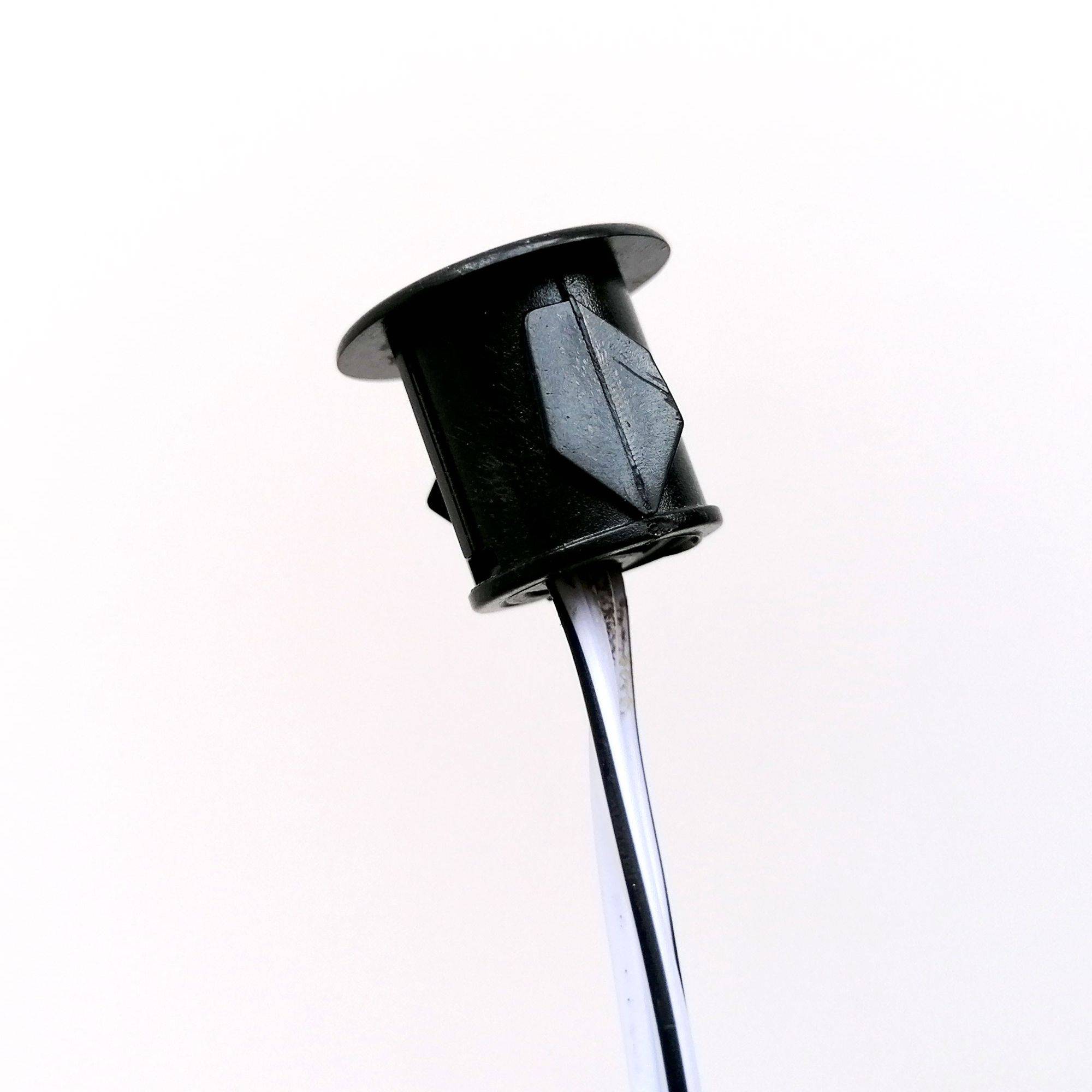 kalb | Minischalter - rund, schwarz, Ein/Aus, Dimmen, 200cm Ein- & Ausgangskabel LED-MINI weiß, 12VDC, max. 3A