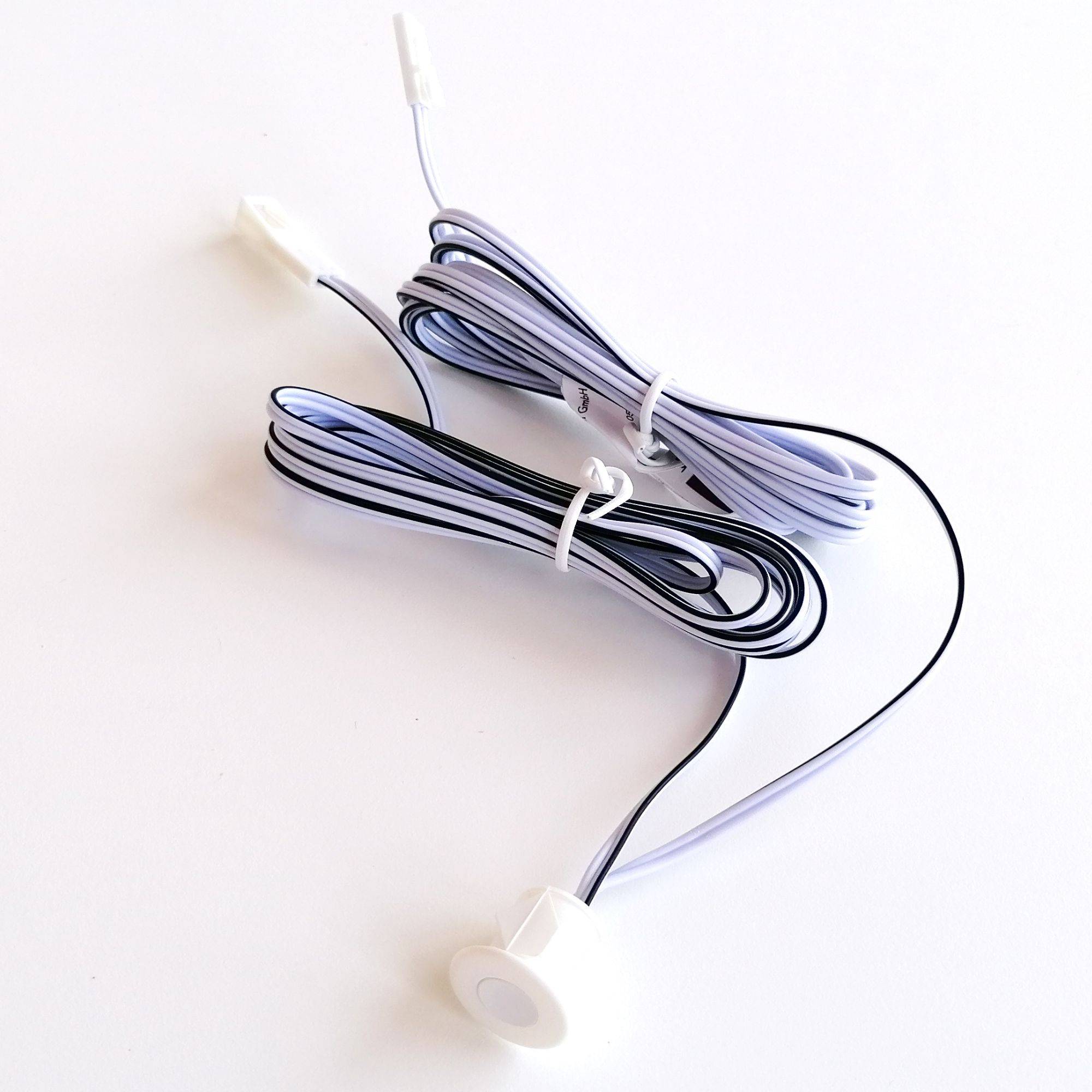 kalb | Minischalter - rund, weiß, Ein/Aus, Dimmen, 200cm Ein- & Ausgangskabel LED-MINI weiß, 12VDC, max. 3A