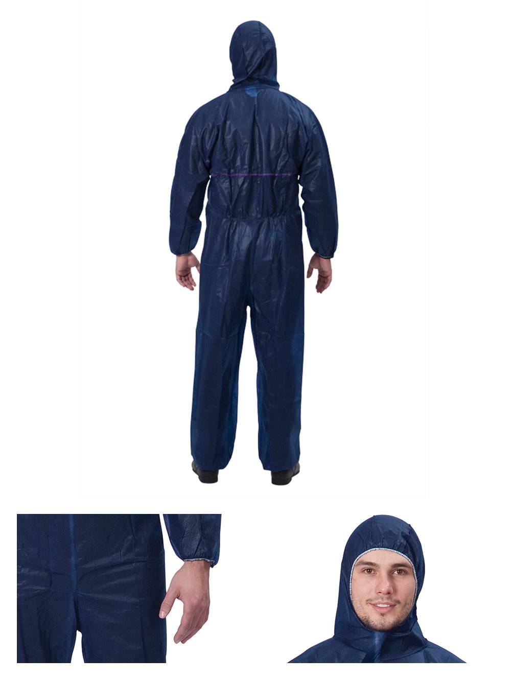 ECON blau Gr. XXXL 3S, PP Overall blau mit Kapuze Kat.I