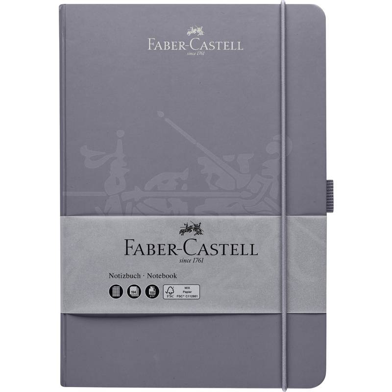 FABER-CASTELL Notizbuch, DIN A5, kariert, grau