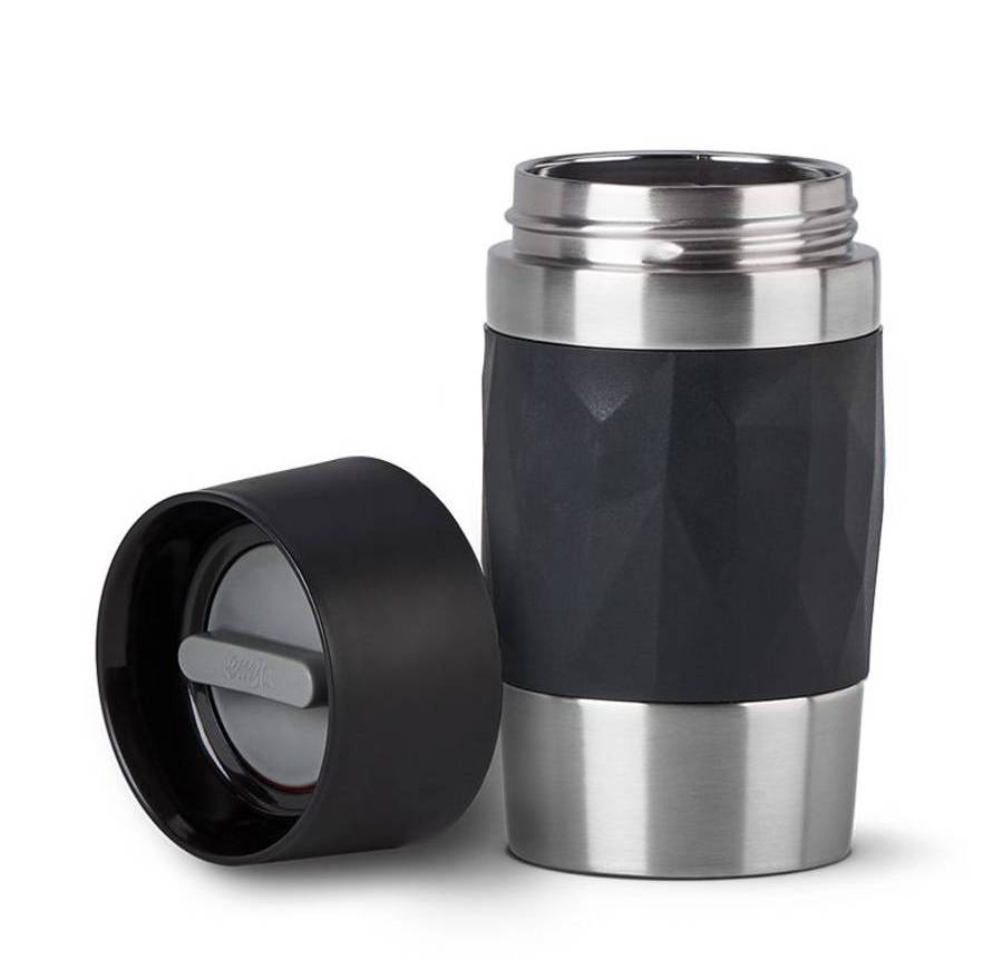 EMSA N21601 Travel Mug Compact N21601 - Schwarz - Silikon - Edelstahl - Edelstahl - Polypropylen (PP) - China - 0,3 ml