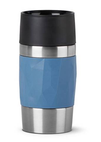 TRAVEL MUG Kompakter Thermobecher blau Edelstahl 0,3 Liter Schraubverschluss