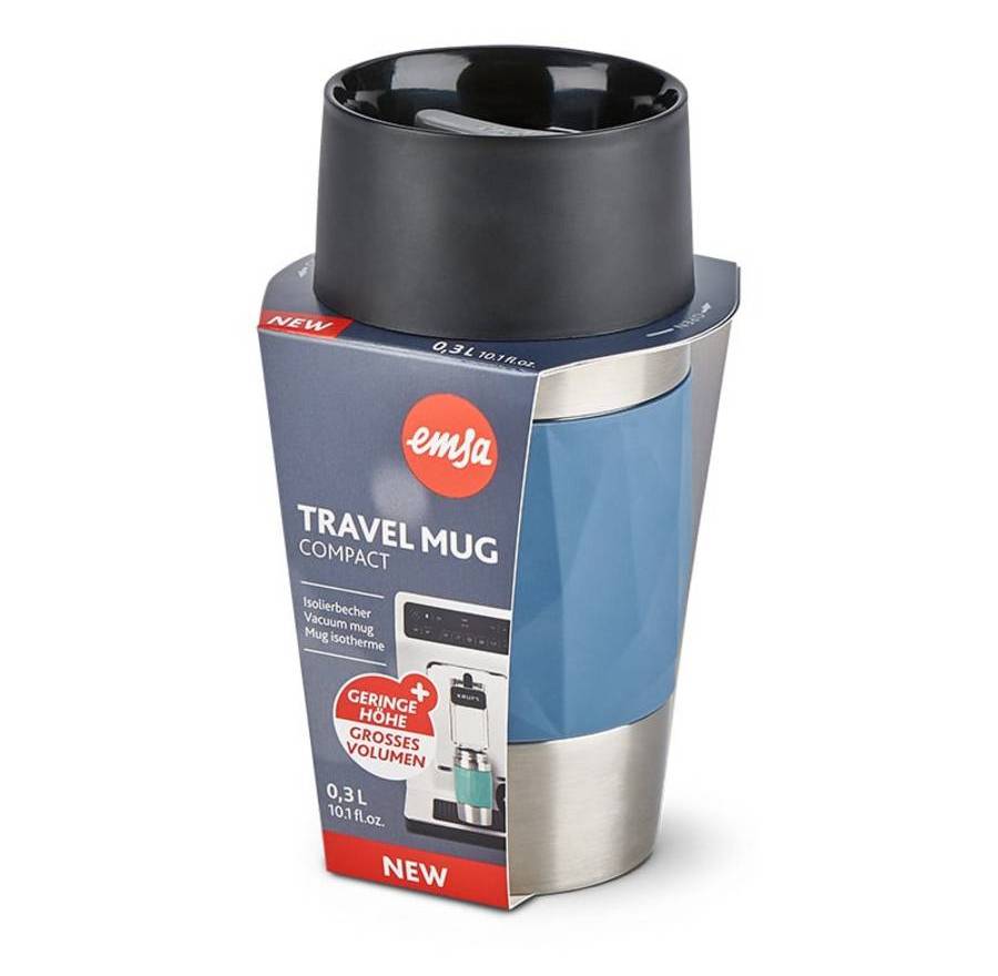 EMSA N21602 TRAVEL MUG COMPACT - Blau - Silikon - Edelstahl - Edelstahl - Polypropylen (PP) - China - 0,3 ml