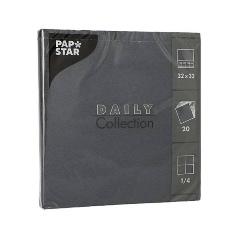 PAPSTAR Lunch-Servietten, 320 x 320 mm, 3-lagig, schwarz
