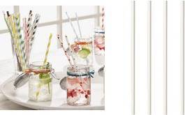 PAPSTAR Papier-Trinkhalm ''pure'', 200 mm, weiß aus Papier, Länge: 200 mm, Durchmesser: 6 mm, nachhaltig