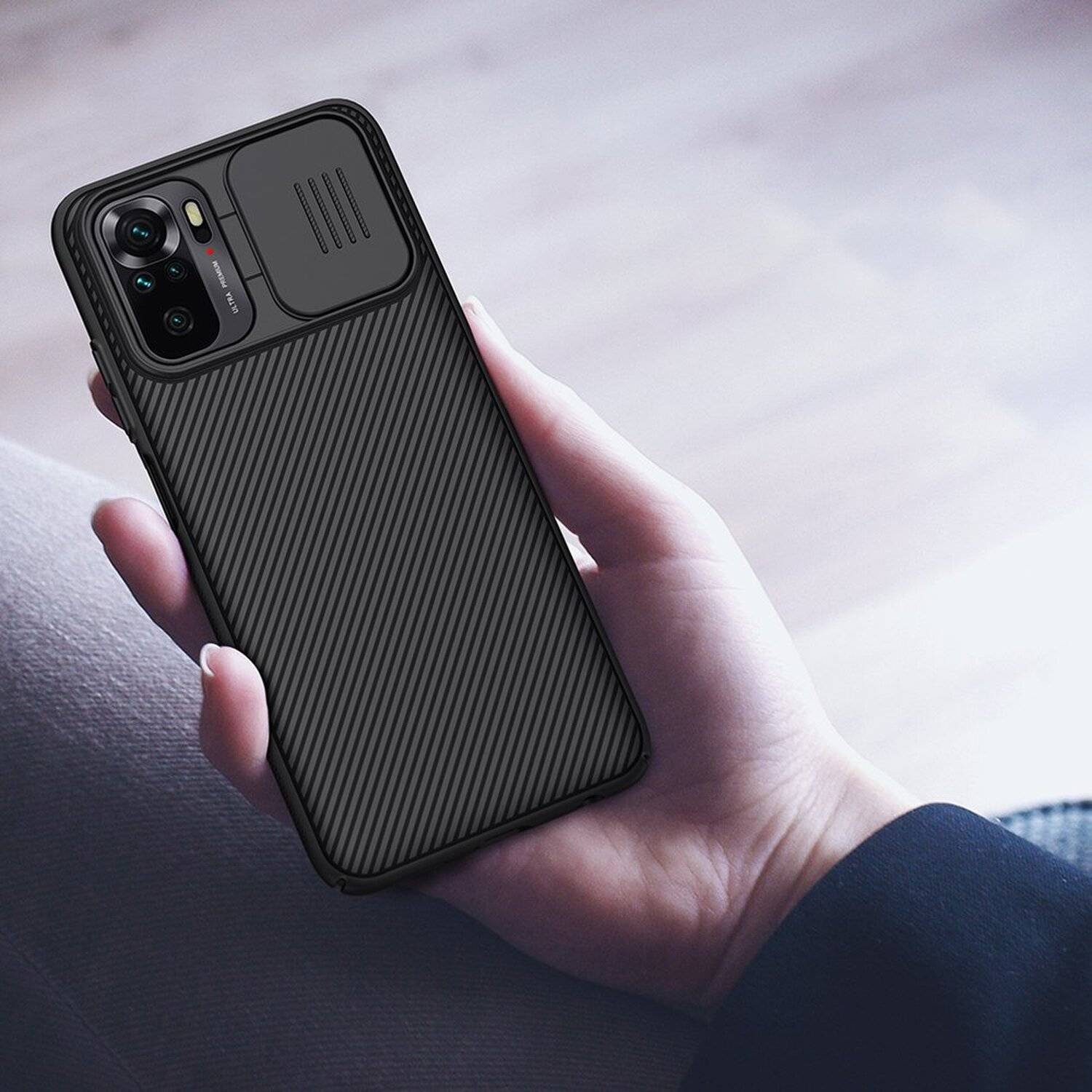 Nilkin CamShield Case Slim Handyhülle Schutzhülle mit Kameraschutz Kameraabdeckung kompatibel mit Xiaomi Redmi Note 10