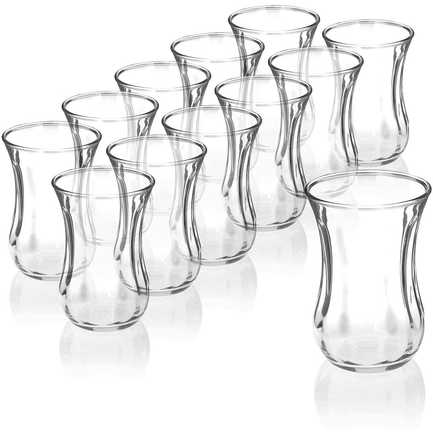Pasabahce 12er-Set 42021 Türkische Teegläser Teeglas Tee Glas "Optik" 120cc Gläser-Set