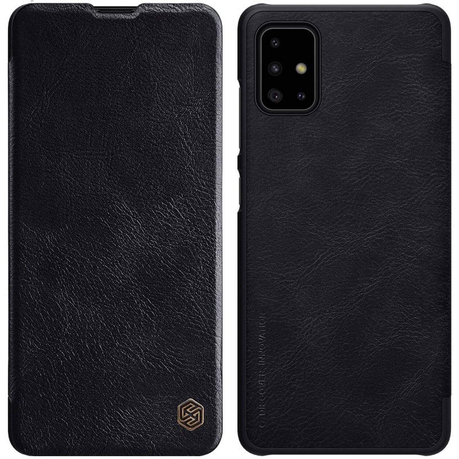 Nillkin Qin Premium ECHT LEDER Flip Klapp Handytasche Handyhülle Buch Tasche für Samsung Galaxy A72 4G (A725F)
