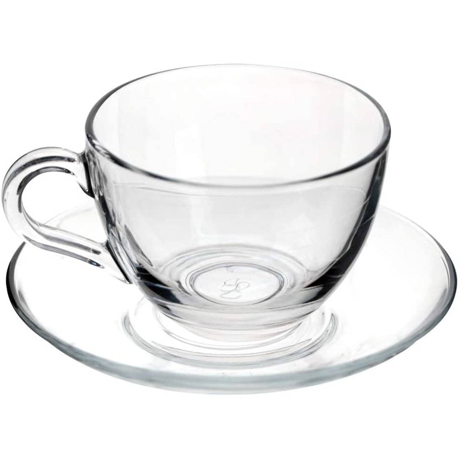 Pasabahce Dajar 6er Set Teegläser-Set Kaffee Basic Cup 12-Teilig mit Unterteller transparent