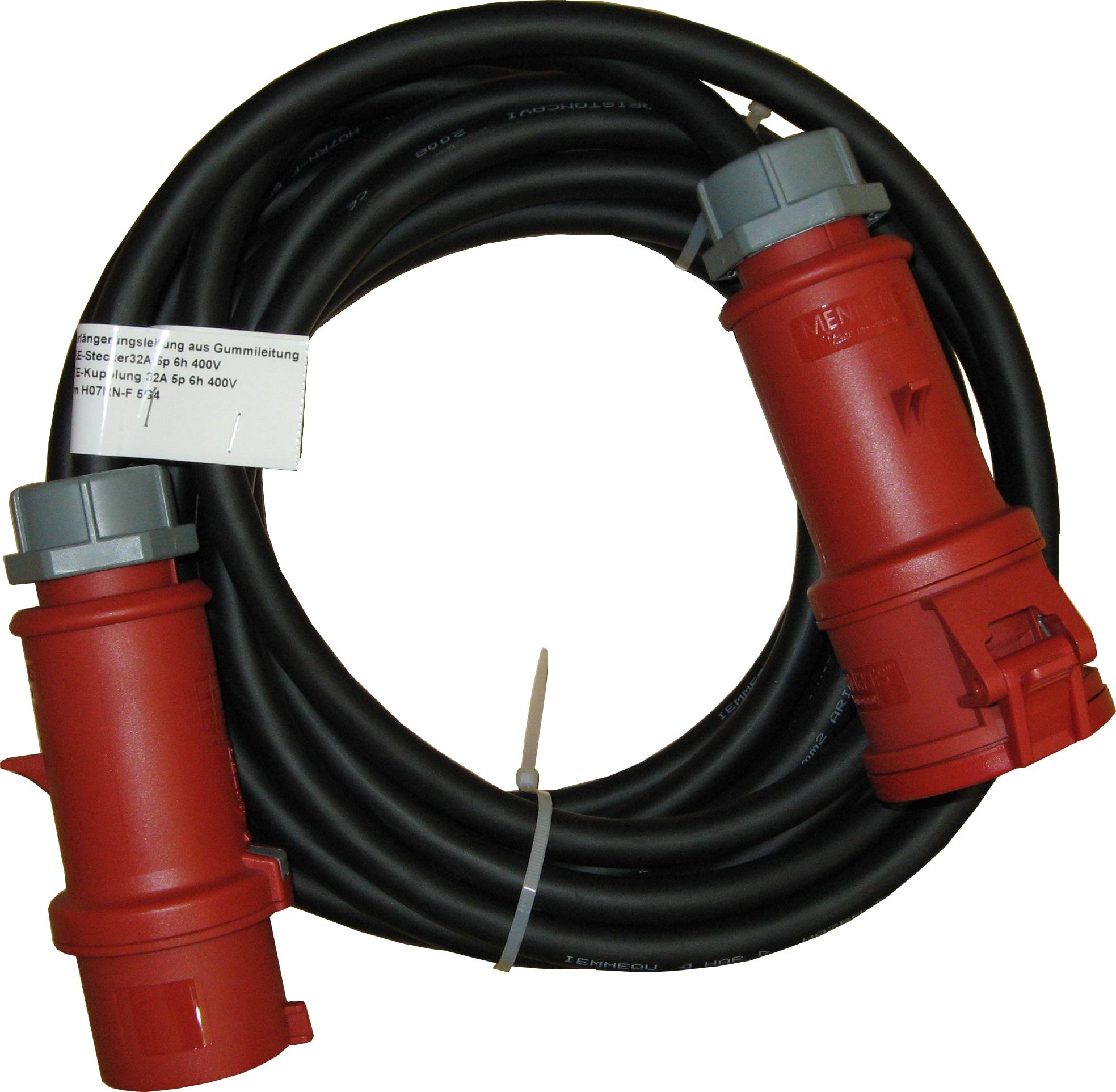 WDH 32A CEE-Verbindungskabel 4Q – 10 m Lang – inkl. Kupplung, Stecker und Verschlussklappe