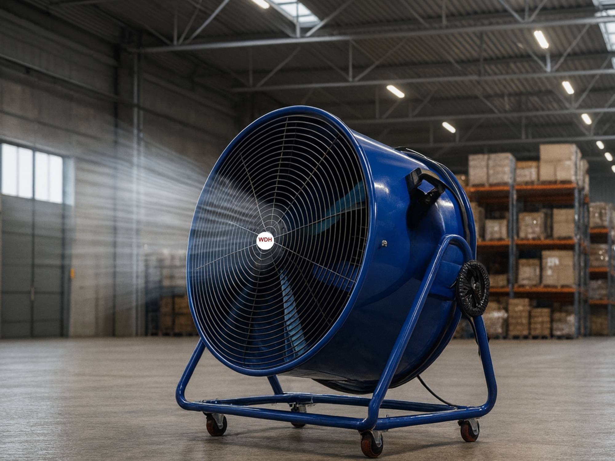 WDH Windmaschine WDH-WM120 - 750 W - (Ø x H) 60 x 87 cm - Metall - Industrieventilator - 9.600 m³/h Luftumwälzung
