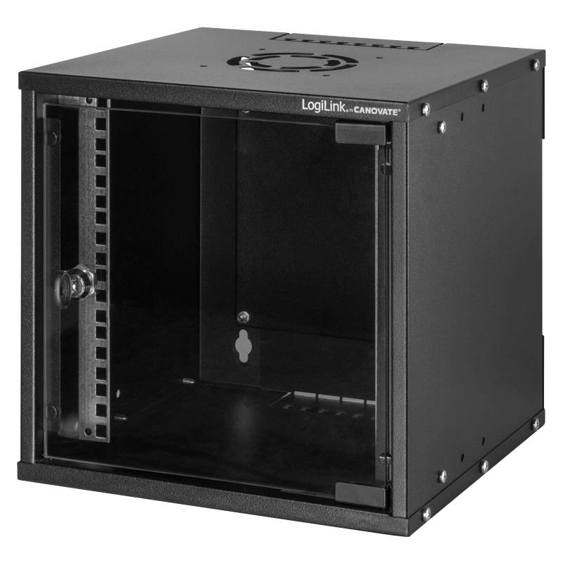 LogiLink 10" Wandgehäuse SoHo, montiert, 6 HE, schwarz