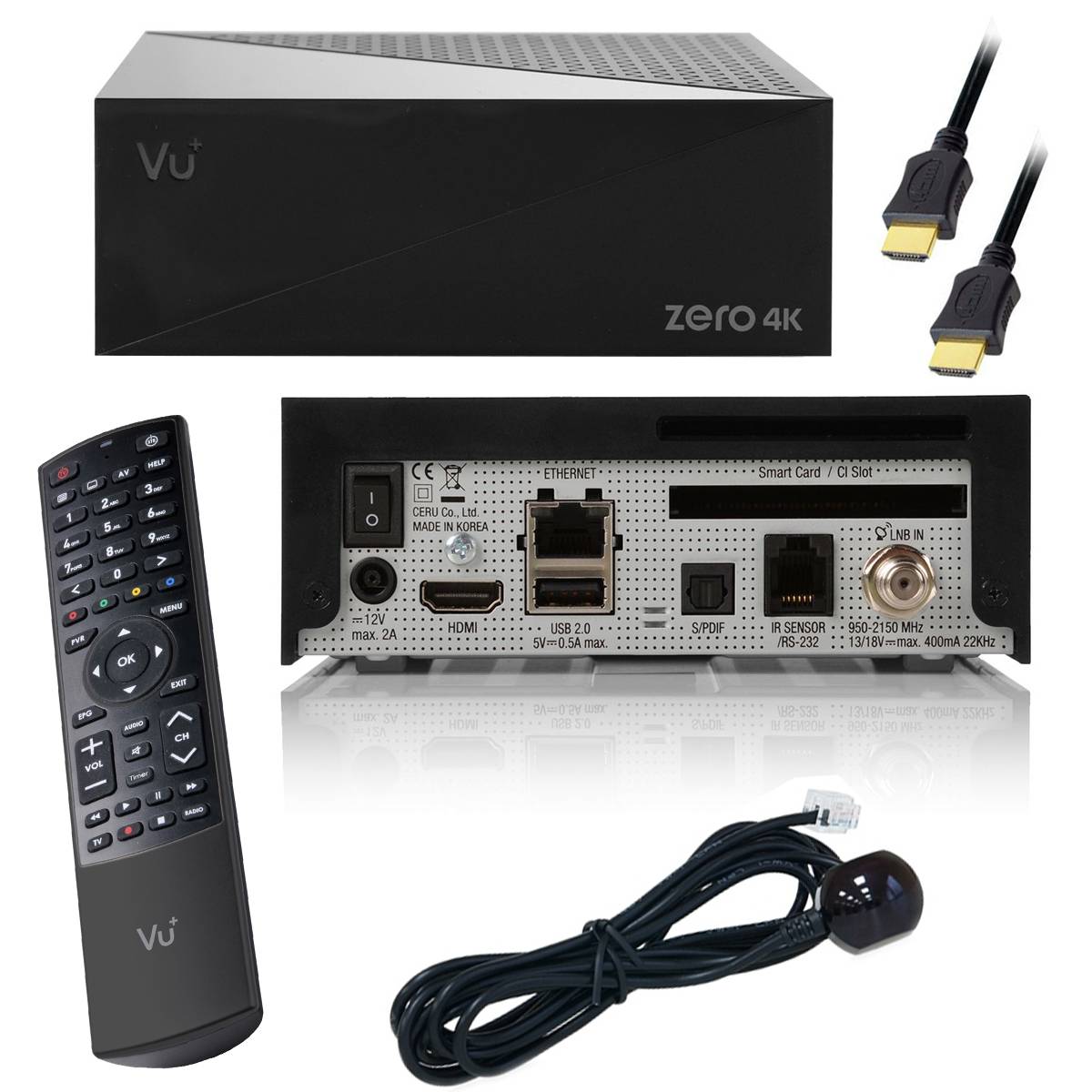 VU+ ZERO 4K 1x DVB-S2X Multistream Tuner Linux SAT Receiver CI HbbTV HEVC H.265 Set-Top-Box UHD 2160p