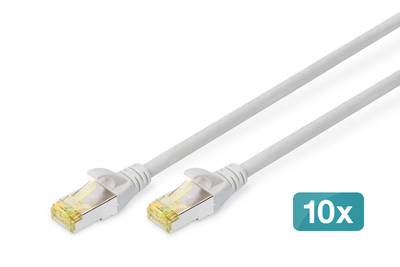 Digitus DK-1644-A-005-10 RJ45 Patchkabel CAT 6a S/FTP 0.50m Grau 10St.