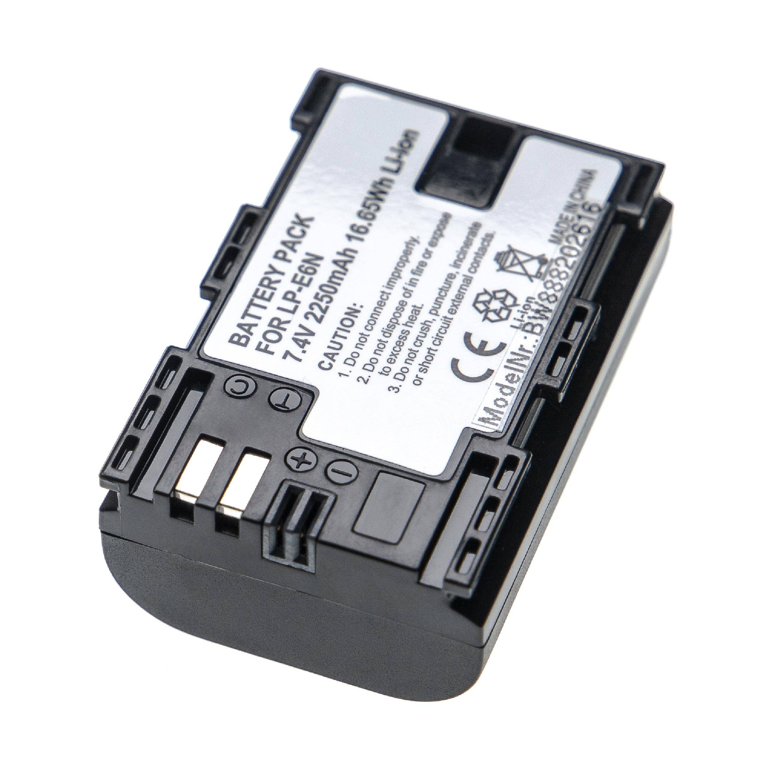 vhbw Akku kompatibel mit Canon EOS 5DS, 5DS R, 60D, 5D Mark III, 5D Mark IV, 6D, 5D Mark II, 60Da Kamera (2250 mAh, 7,4 V, Li-Ion), Infochip
