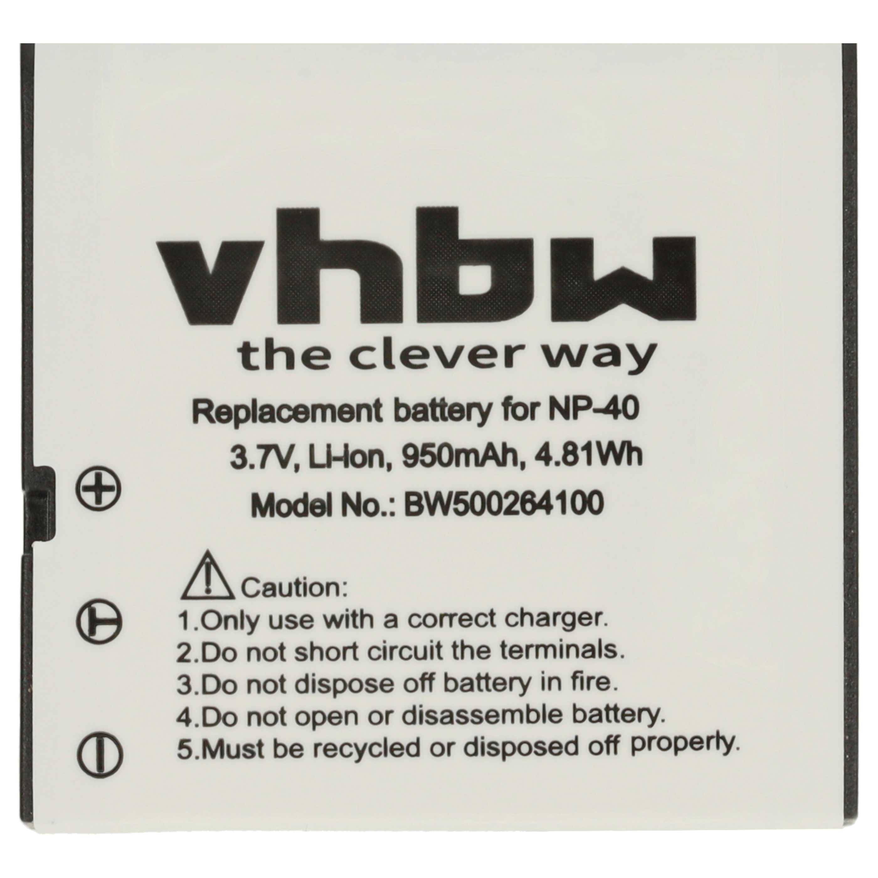 vhbw 3x Akku kompatibel mit Kodak Pixpro AZ361 Astro Zoom, AZ362, AZ251, AZ365, AZ361, AZ362 Astro Zoom Kamera (950 mAh, 3,6 V, Li-Ion)
