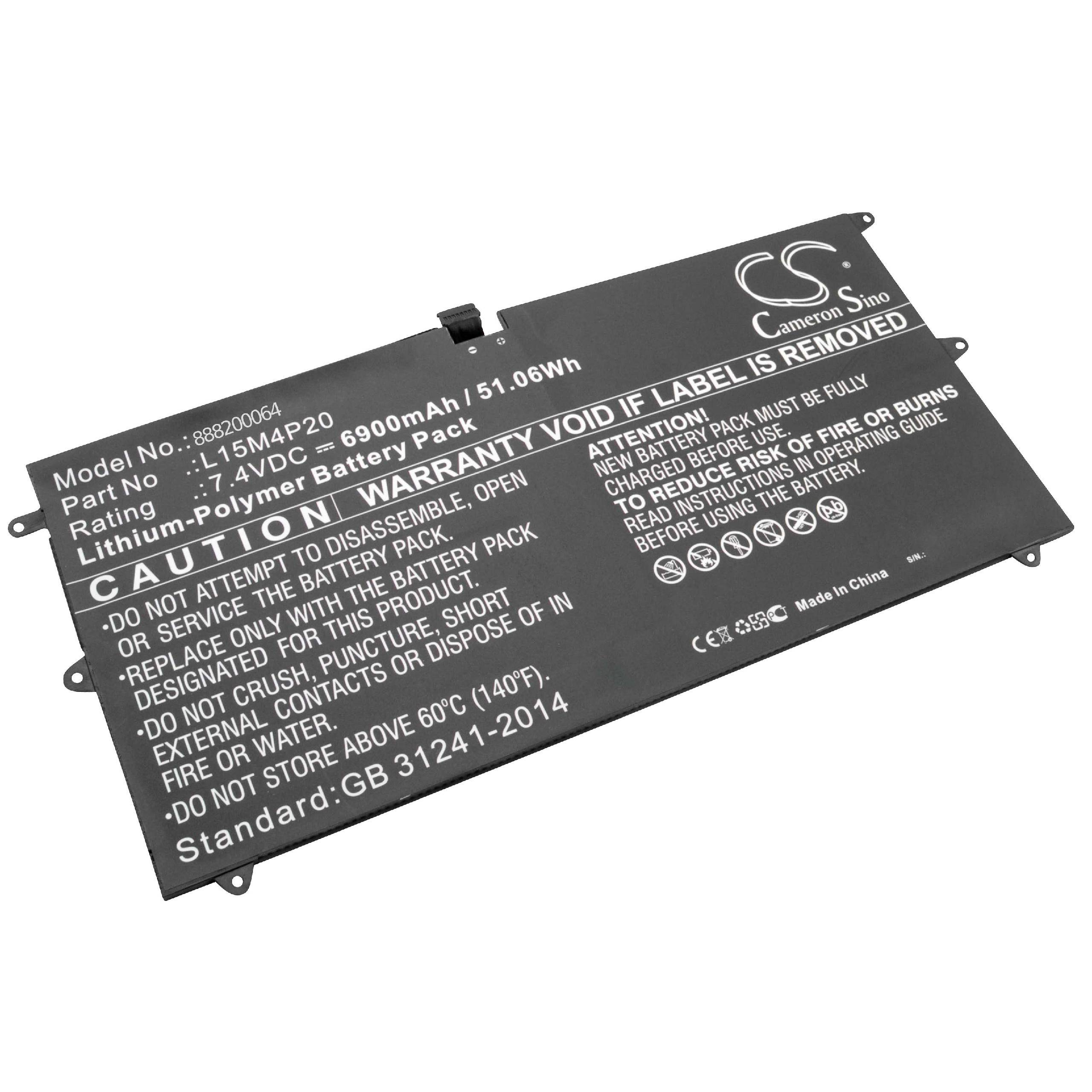 vhbw Akku kompatibel mit Lenovo Yoga 900S-12ISK 80ML001YGE | Notebook (6900 mAh, 7,4 V, Li-Polymer)