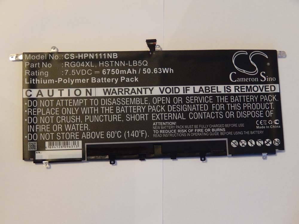 vhbw Akku kompatibel mit HP Spectre 13-3003EX Ultrabook, 13-3003ES Ultrabook Notebook (6750 mAh, 7,5 V, Li-Polymer)