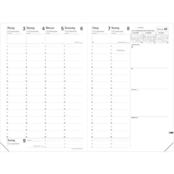 Buchkalender Minister 16x24cm Luna Leder terrakotta 2024