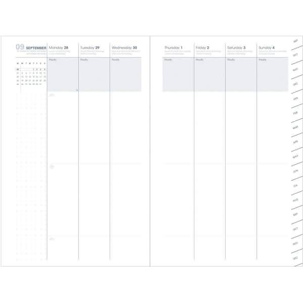 Buchkalender Plan Week 16x24cm Pastel blau 2026