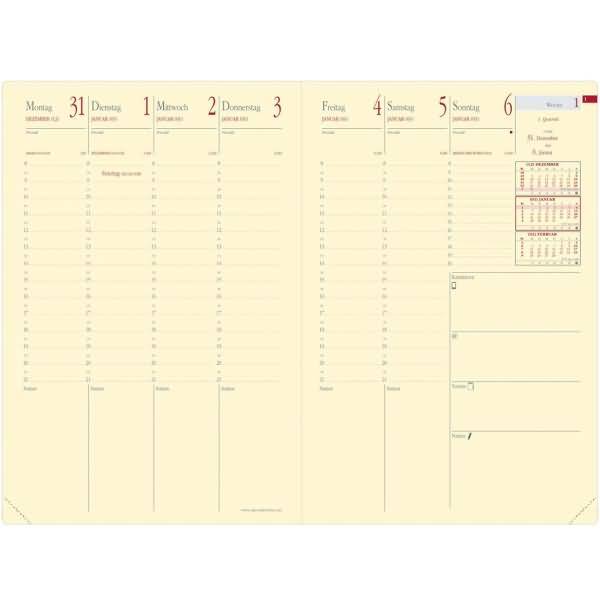 Buchkalender Minister Prestige 16x24cm Silk schwarz 2026